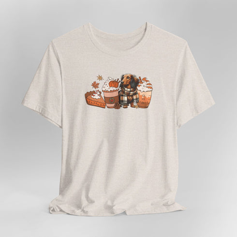 Longhaired Dachshund Fall Tee - Dachshund T- Shirt for Women