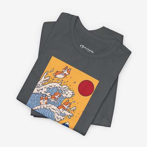 Funny Corgi Shirt for Women - Japanese Art Corgi Lover Tee