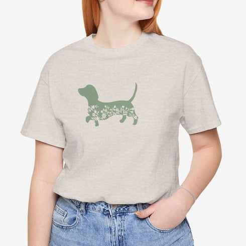 Dachshund Shirt for Women - Floral Dachshund Tee