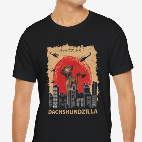 Dachshund Funny Dachshundzilla T-Shirt - Dachshund Shirt for Men