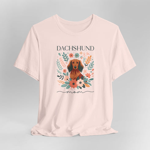 Dachshund T- Shirt for Women - Longhaired Dachshund Mom Shirt
