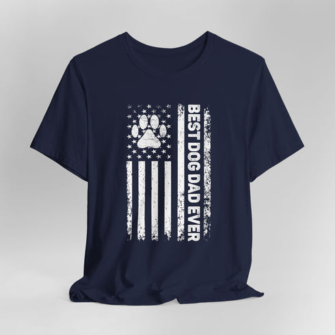American Flag Dog Dad Tee - Dog Dad Gift