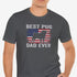Pug Dad T- Shirt - Pug Shirt for Men - American Flag Pug Tee