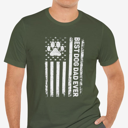 American Flag Dog Dad Tee - Dog Dad Gift
