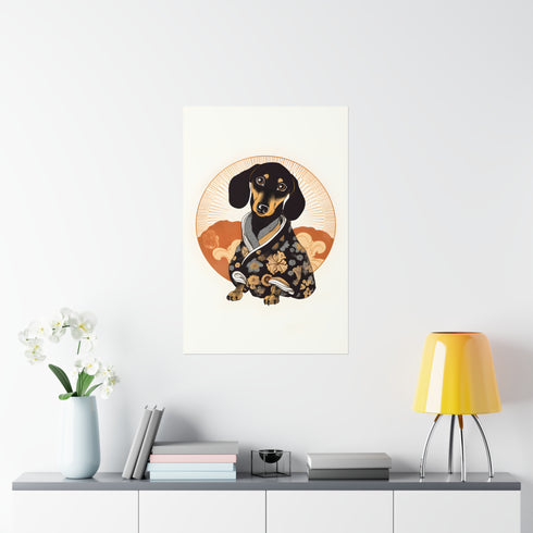 Dachshund Wall Art Print - Japanese Style Dachshund Portrait (No frame)