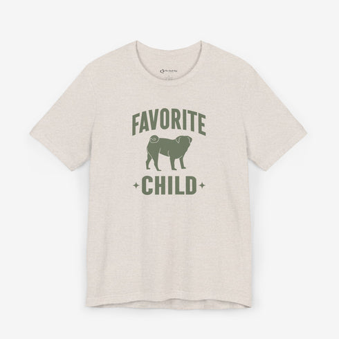 Funny Pug T- Shirt for Women - Favorite Child - Pug Mom Tee