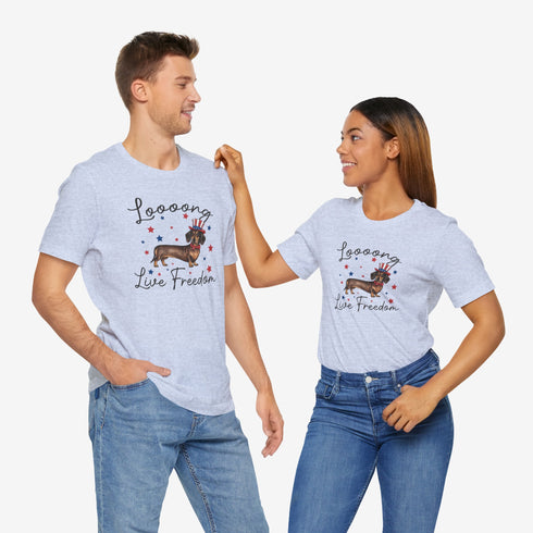 Dachshund Long Live Freedom T-Shirt - Funny 4th of July Shirt