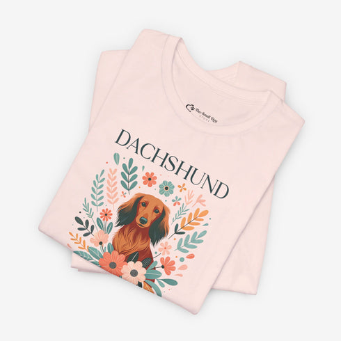 Dachshund T- Shirt for Women - Longhaired Dachshund Mom Shirt