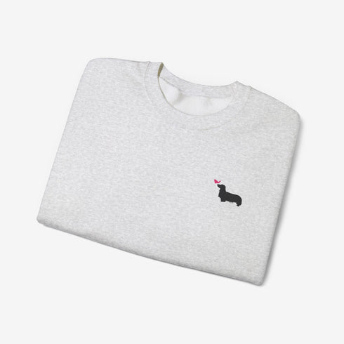 Longhaired Dachshund Sweatshirt for Women - Cute Dachshund Crew Sweatshirt