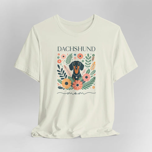 Dachshund T- Shirt for Women - Dachshund Mom Shirt Floral