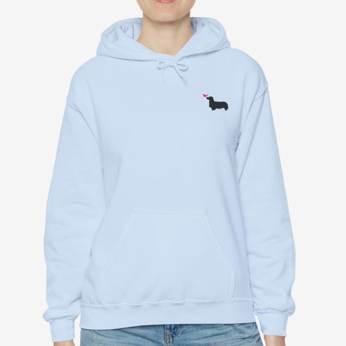 Longhaired Dachshund Hoodie for Women - Cute Dachshund Hoodie Sweatshirt