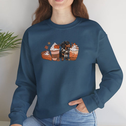 Dachshund Autumn Sweatshirt for Women - Crew Sweatshirt