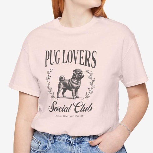 Black Pug Shirt for Women - Pug Lovers Club Tee