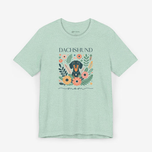 Dachshund T- Shirt for Women - Dachshund Mom Shirt Floral