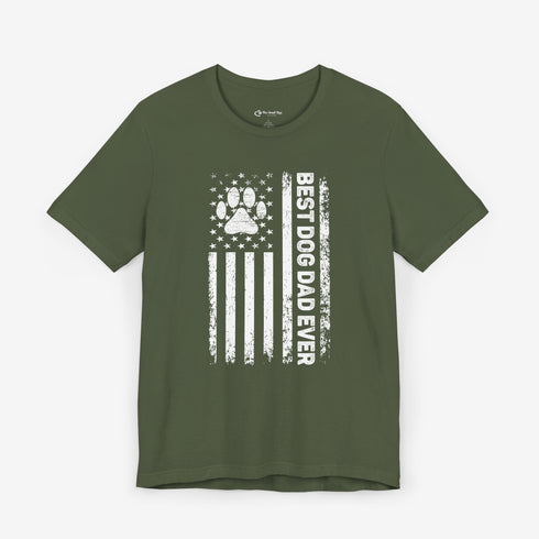 American Flag Dog Dad Tee - Dog Dad Gift