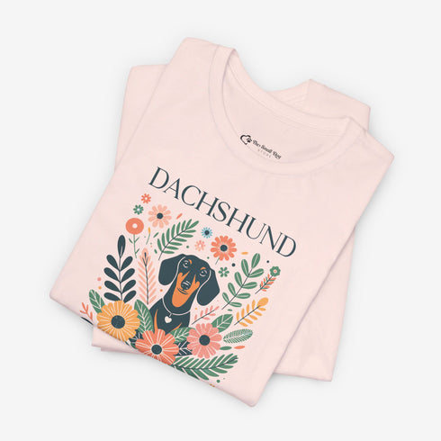 Dachshund T- Shirt for Women - Dachshund Mom Shirt Floral