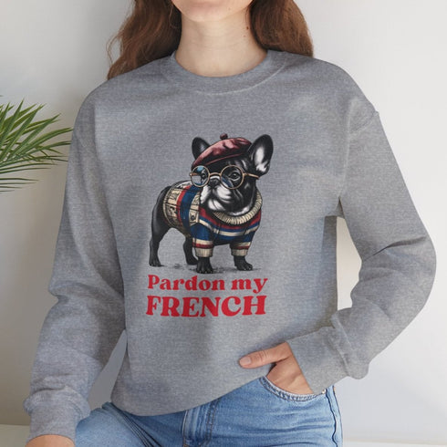 French Bulldog Sweatshirt - Pardon my French - Frenchie Sweatshirt for Women