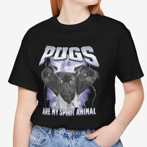 Pug Metal Shirt - Black Pug T- Shirt for Women