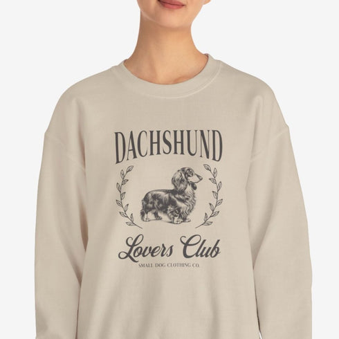 Longhaired Dachshund Sweatshirt for Women - Dachshund Crew Sweatshirt