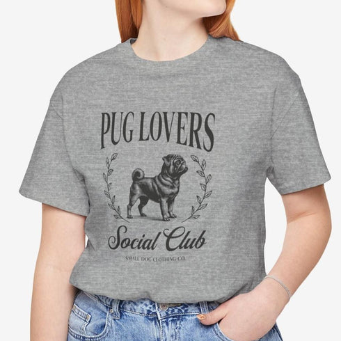 Black Pug Shirt for Women - Pug Lovers Club Tee