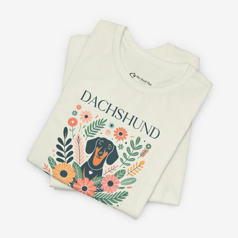 Dachshund T- Shirt for Women - Dachshund Mom Shirt Floral