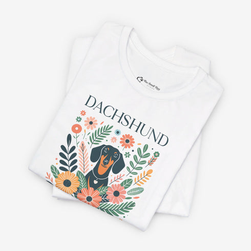 Dachshund T- Shirt for Women - Dachshund Mom Shirt Floral
