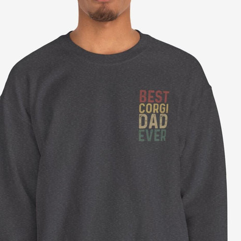 Corgi Sweatshirt for Men - Best Corgi Dad Crew Sweatshirt