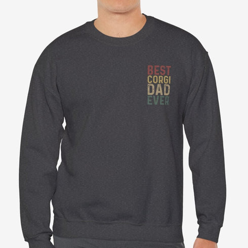 Corgi Sweatshirt for Men - Best Corgi Dad Crew Sweatshirt