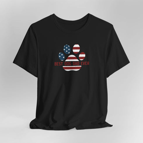 American Flag Dog Dad T Shirt - Dog Dad Gift