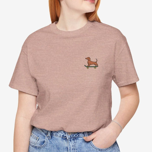 Dachshund Skateboard Tee - Dachshund T- Shirt for Women