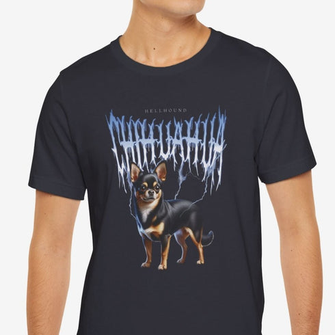 Chihuahua Metal T- Shirt - Funny Black Chihuahua Shirt for Men