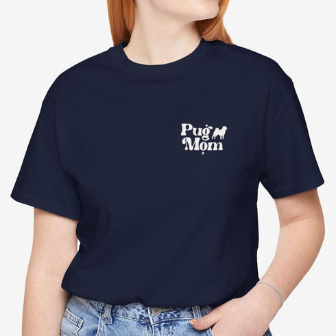 Pug Mom T- Shirt - Retro Pug Shirt for Women