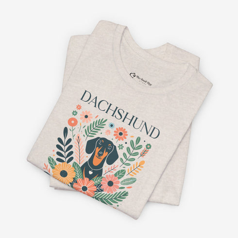 Dachshund T- Shirt for Women - Dachshund Mom Shirt Floral