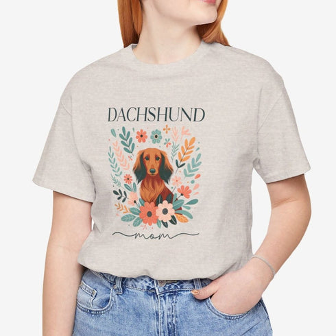 Dachshund T- Shirt for Women - Longhaired Dachshund Mom Shirt