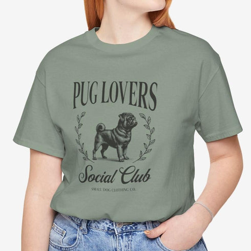 Black Pug Shirt for Women - Pug Lovers Club Tee