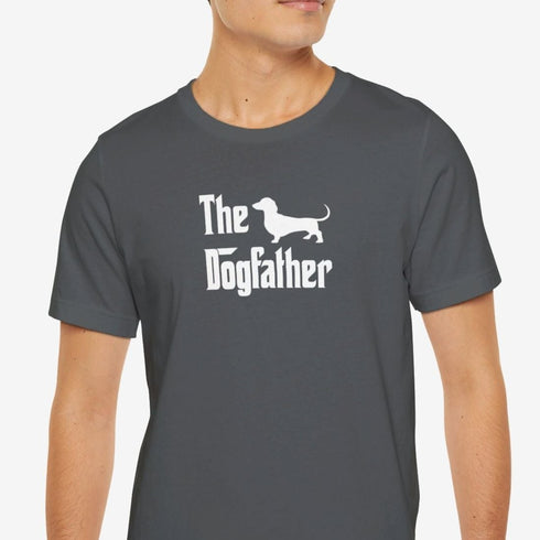 Dachshund Dad T- Shirt for Men - The Dogfather Shirt - Wiener Dog Shirt for Men