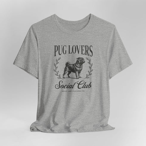 Black Pug Shirt for Women - Pug Lovers Club Tee