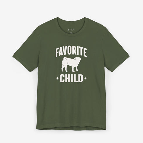 Funny Pug T- Shirt for Women - Favorite Child - Pug Mom Tee