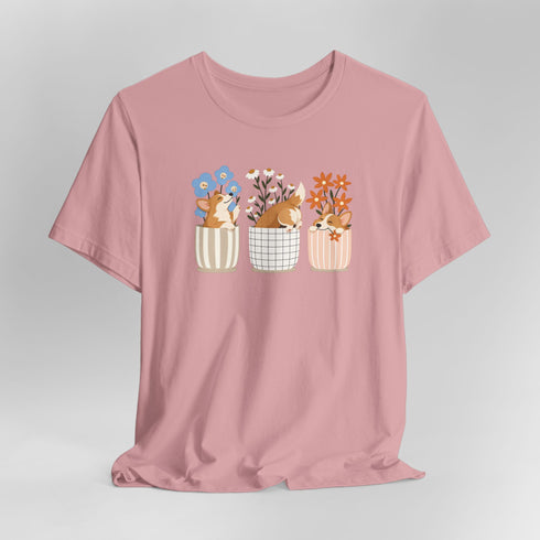 corgi t shirt for women. Color orchid