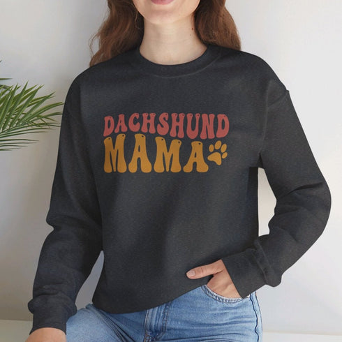 Dachshund Sweatshirt for Women - Dachshund Mom Crew Sweatshirt