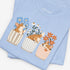 corgi t shirt for women. Color baby blue