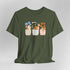 corgi t shirt for women. Color military green