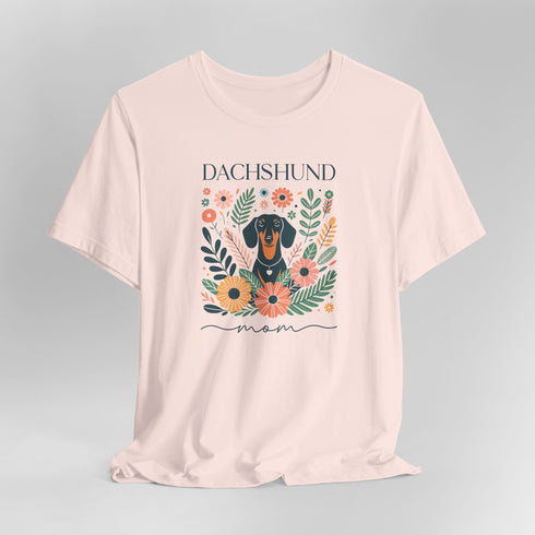 Dachshund T- Shirt for Women - Dachshund Mom Shirt Floral