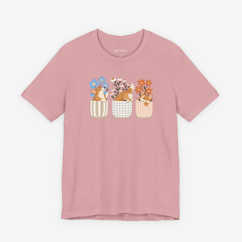 corgi t shirt for women. Color orchid