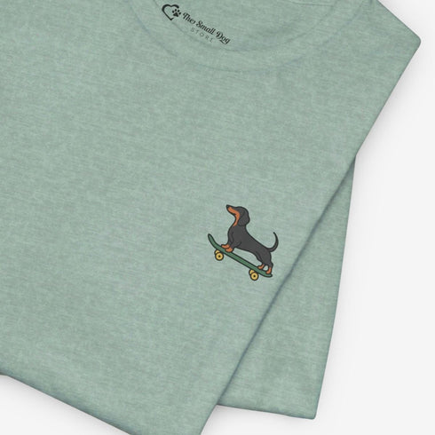 Dachshund Skateboard Tee - Wiener Dog T- Shirt for Women