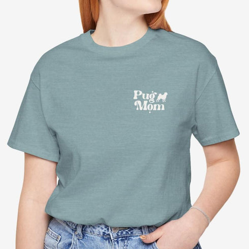 Pug Mom T- Shirt - Retro Pug Shirt for Women