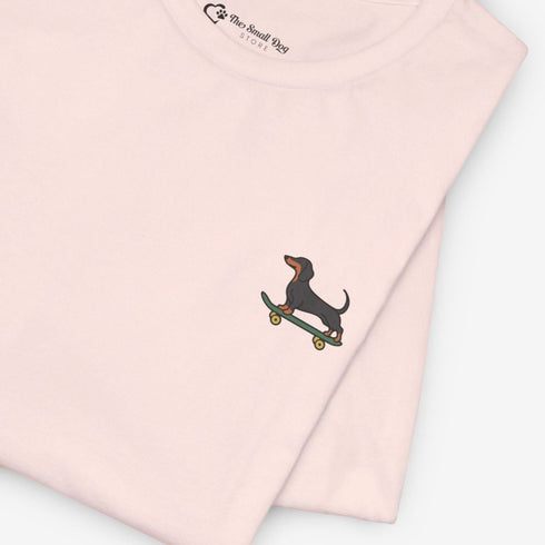Dachshund Skateboard Tee - Wiener Dog T- Shirt for Women