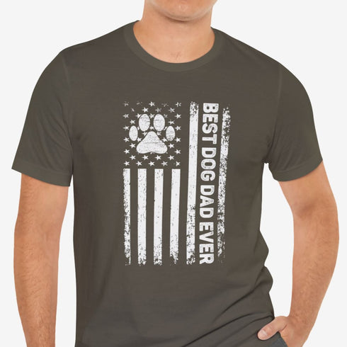 American Flag Dog Dad Tee - Dog Dad Gift
