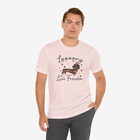 Dachshund Long Live Freedom T-Shirt - Funny 4th of July Shirt