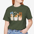 corgi t shirt for women. Color military green
